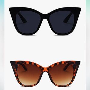 Tortoise shell leopard black oversized cateye sunglasses round fetish sexy beach